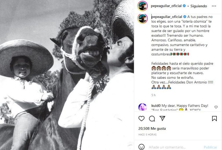 Pepe Aguilar muestra foto inédita de Antonio Aguilar