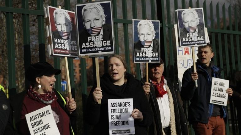 Protestas por Julian Assange 