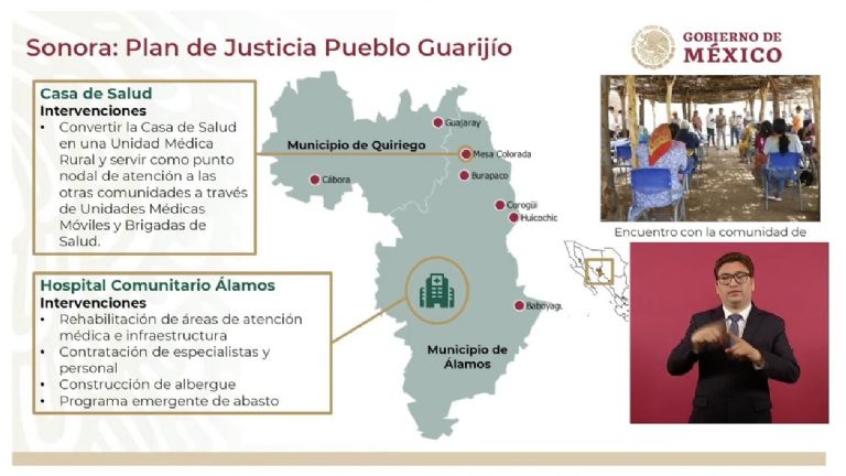 En la imagen, presenta IMSS Plan de Justicia Pueblo Guarijío. Foto: Gobierno de México