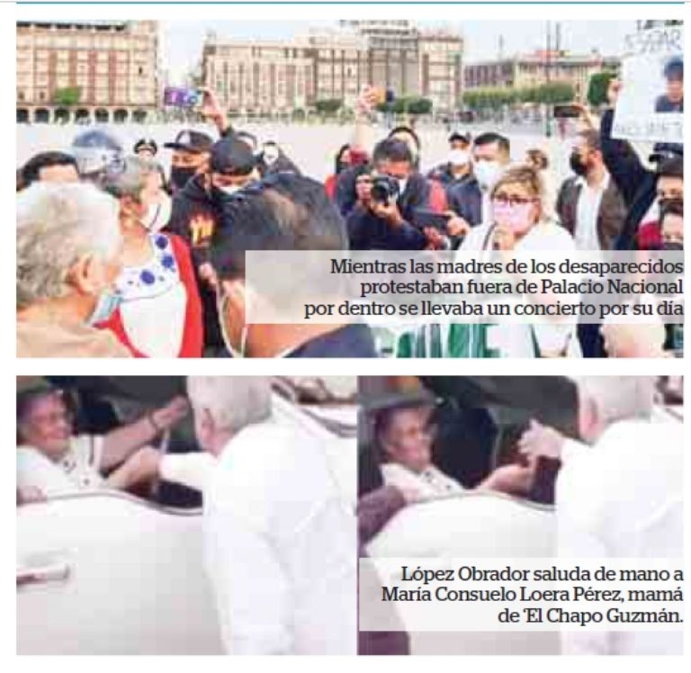 El presidente AMLO no ha tenido audiencia con Madres Buscadoras, pero por 'respeto', saluda a la progenitora de 'El Chapo'. Crédito: Tribuna