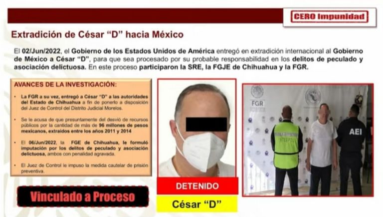 Confirma SSPC vinculación a proceso de César Duarte. Crédito: Conferencia de prensa matutina