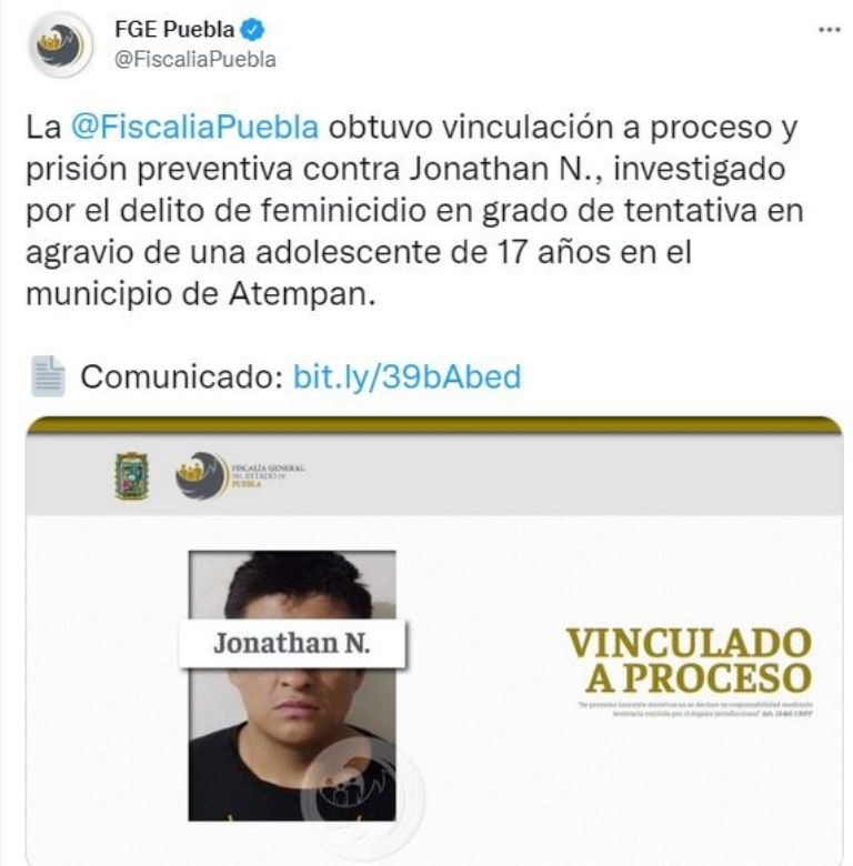 Intento de feminicidio en Puebla