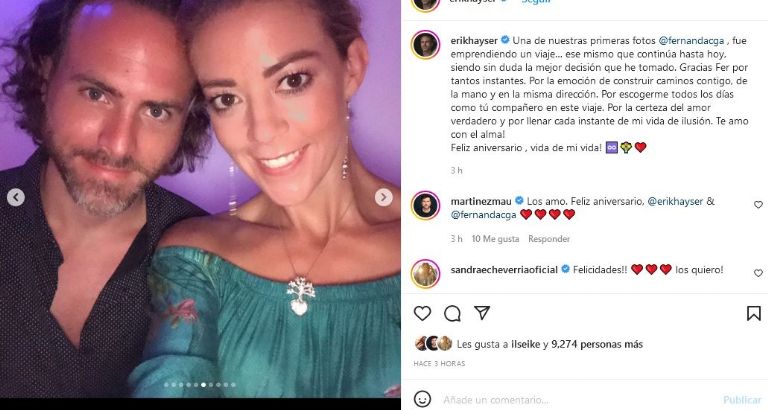 Mensaje de Erik Hayser a Fernanda Castillo