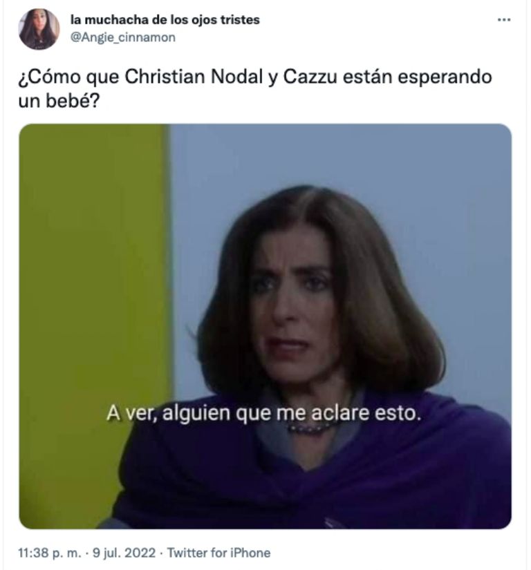 Meme Nodal y Cazzu embarazo 