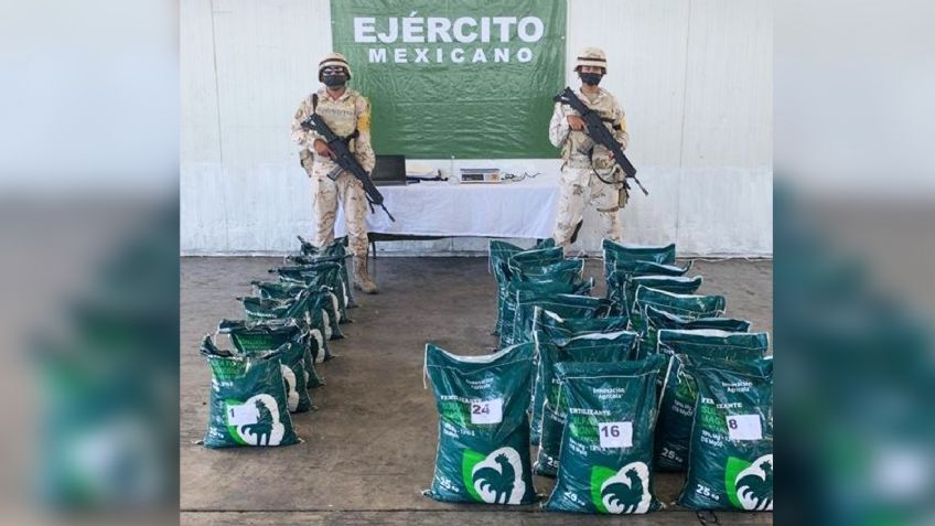Sonora: Descubren 315 kilos de metanfetamina en tráiler que transportaba fertilizante