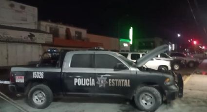 En pleno centro de Ciudad Obregón, incendian patrulla de la Policía Estatal de Sonora