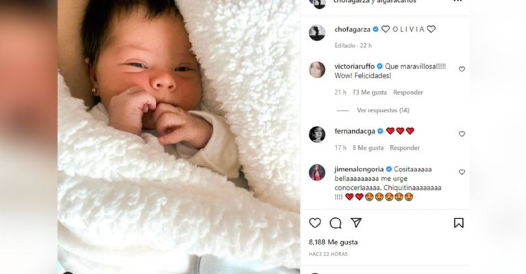 Sofía Garza comparte foto de su hija