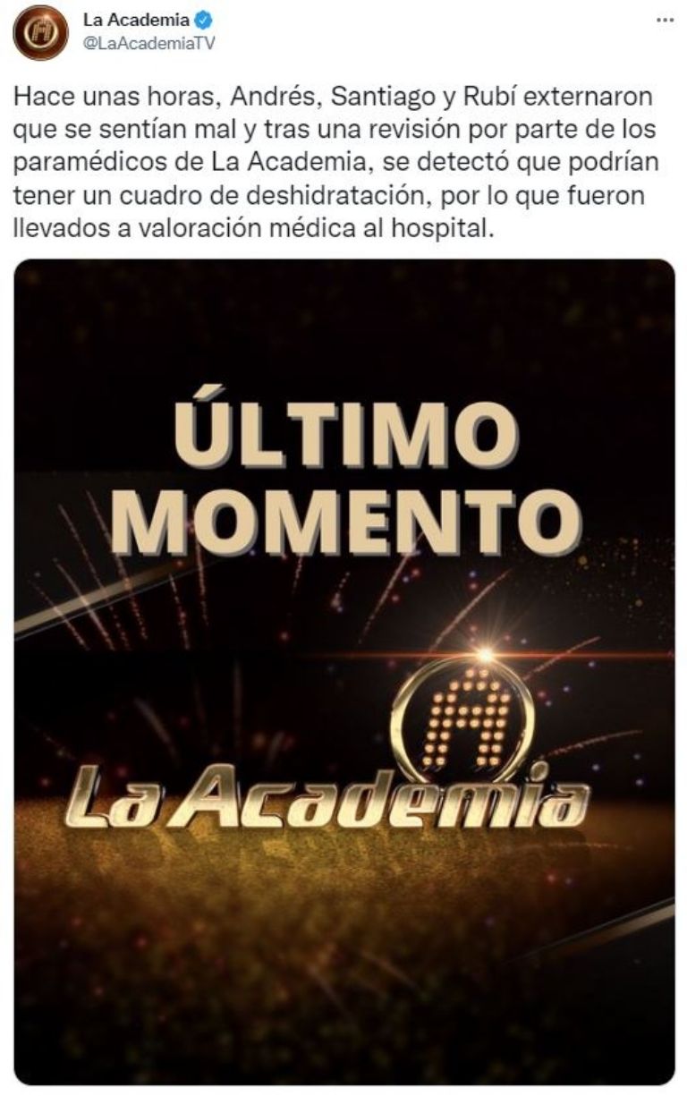 El mensaje que el programa publicó en Twitter