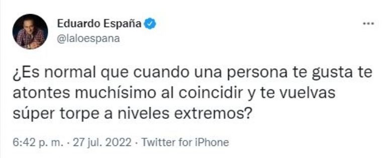 Eduardo España reflexiona sobre el amor