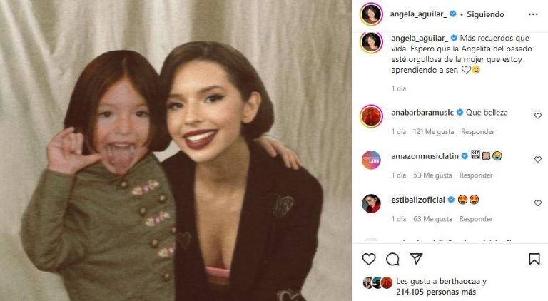 Ángela Aguilar se retrata con su versión infantil