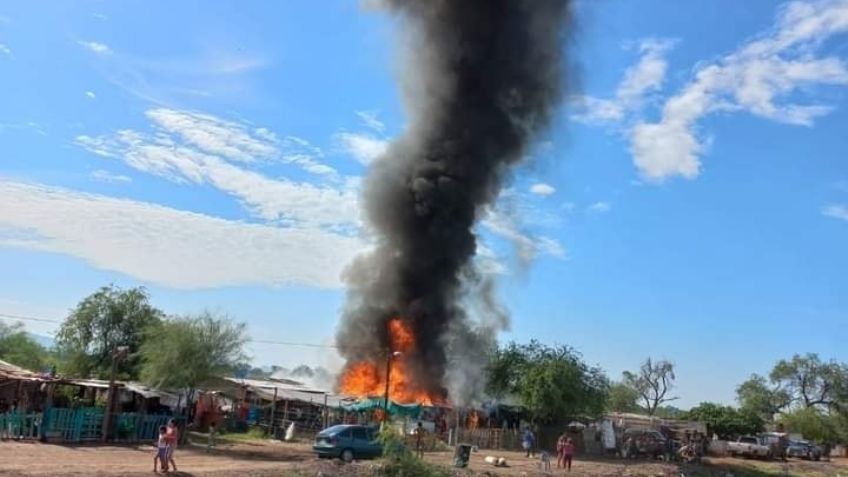 Voraz incendio en Cajeme causa pánico y moviliza al cuerpo de Bomberos; reportan una víctima