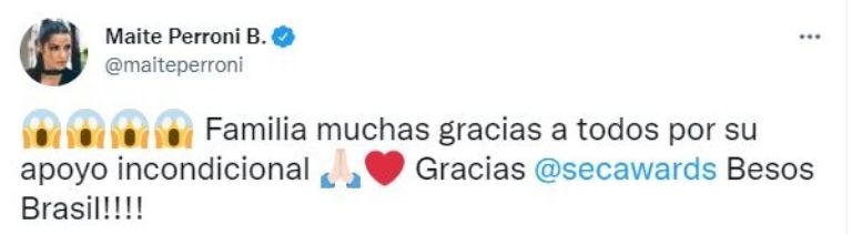 Maite Perroni celebra nuevo éxito en su carrera