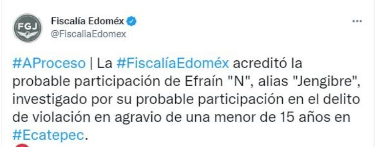 Notificación de la Fiscalía del Estado de México