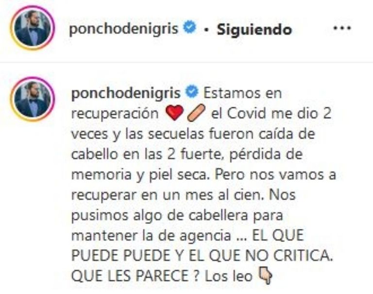 Poncho de Nigris revela que padece síntomas post-Covid
