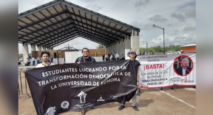 Se manifiestan previo a la llegada de AMLO a Rahun en Guaymas, Sonora