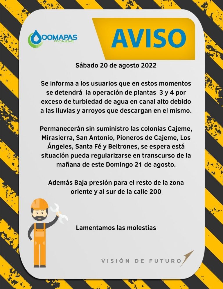 Comunicado de Oomapasc. Foto: Internet