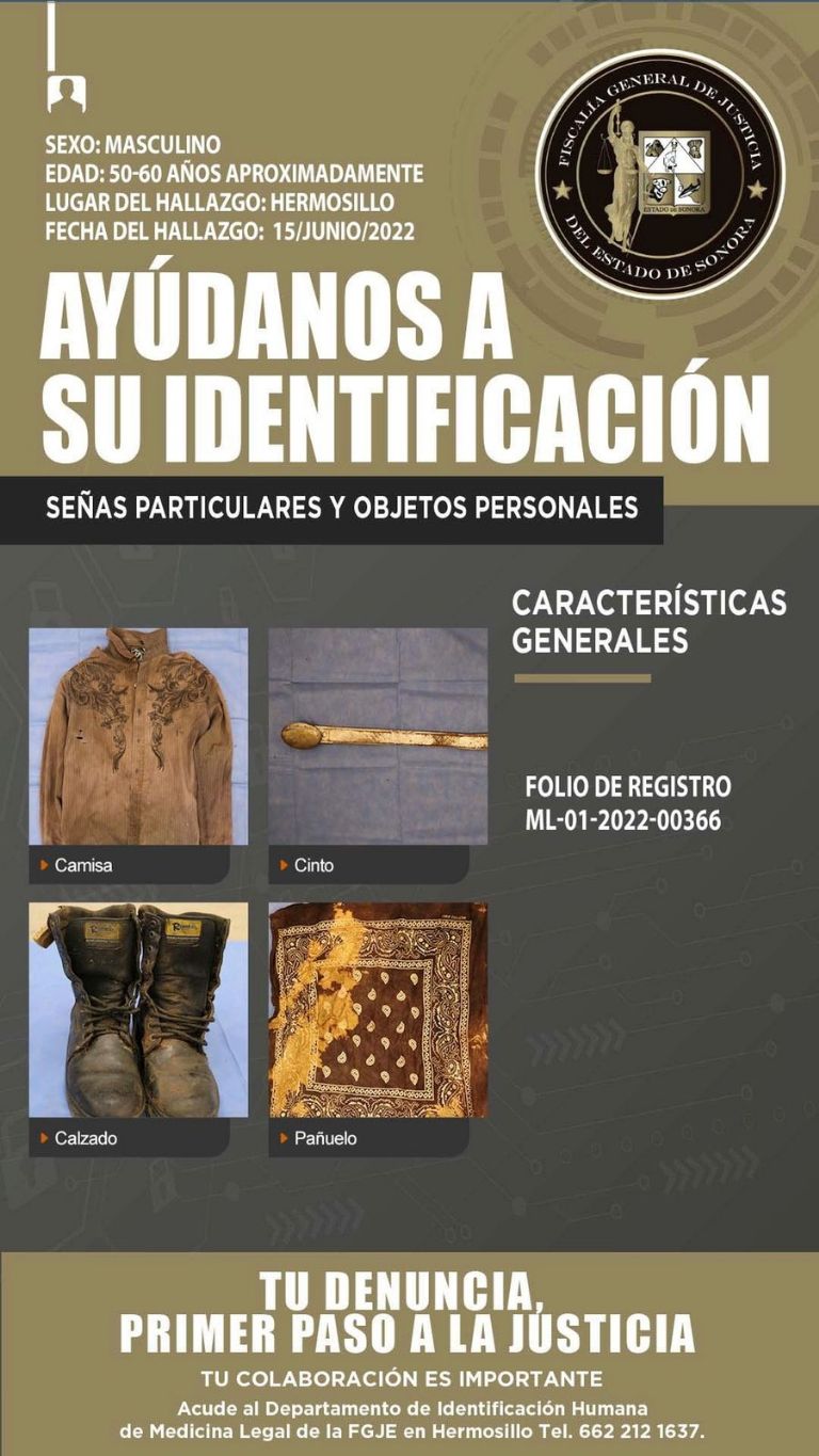 La prendas de vestir del cuerpo localizado enterrado