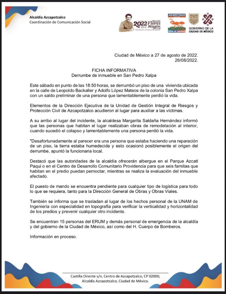 Derrumbe Azcapotzalco 