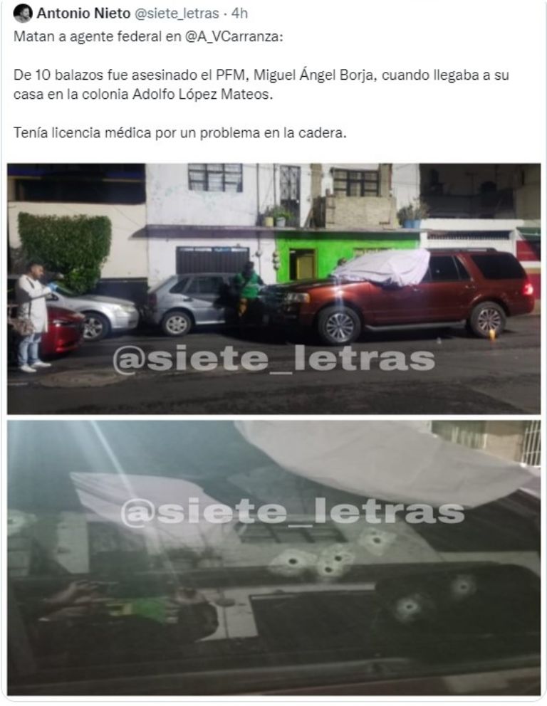 Escena del crimen en Venustiano Carranza