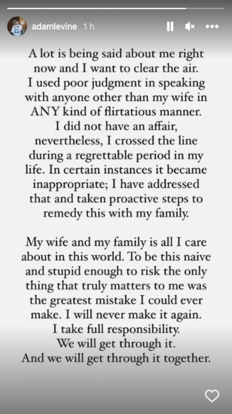 Comunicado Adam Levine 