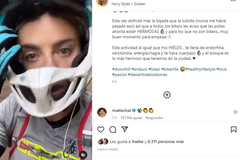 Michelle Renau práctica ciclismo de montaña