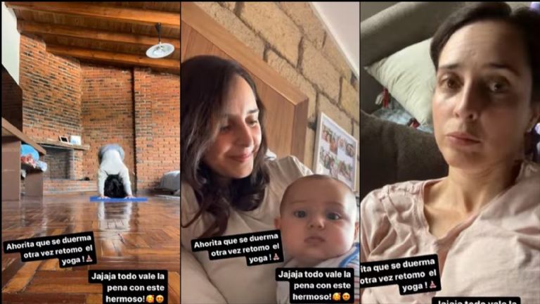 Irán Castillo con su bebé