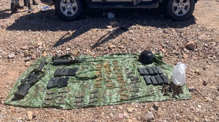 Alto al crimen: Aseguran autoridades armamento y vehículo abandonado en Caborca