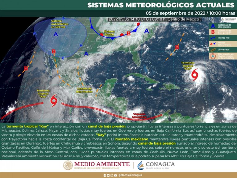 Conagua informa sobre la tormenta tropical 'Kay'. Foto: Internet