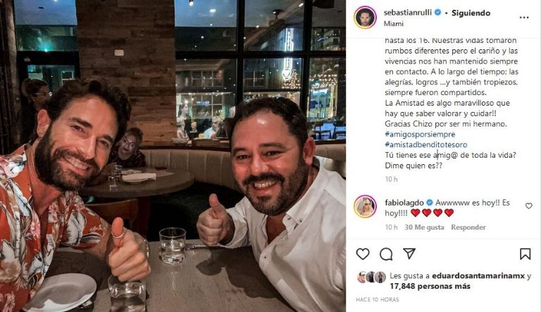 Publicación de Sebastián Rulli