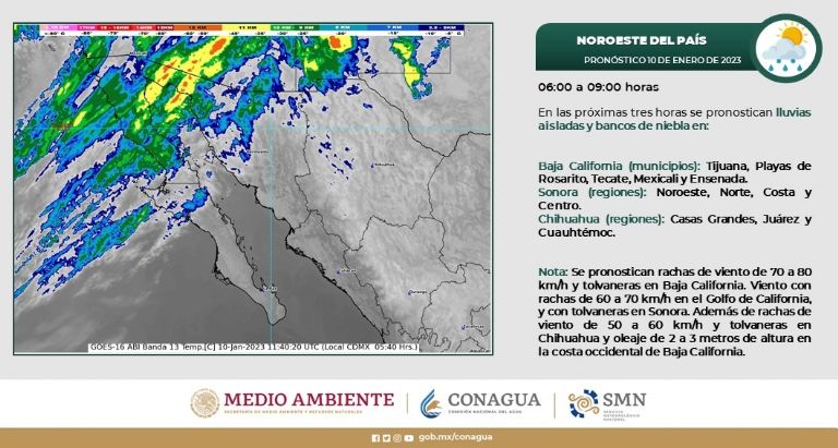 Pronóstico del clima y el tiempo en Sonora. Foto: Conagua