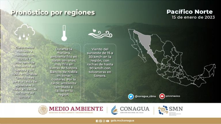 Pronóstico del clima para Sonora. Foto: Conagua