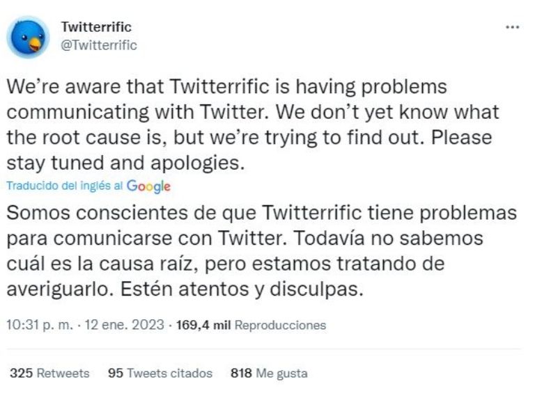 Fallo en Twitter