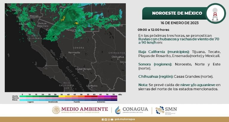 Pronóstico del clima en Sonora. Foto: Conagua