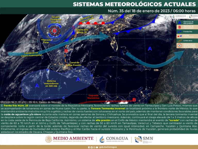 Pronóstico del clima en México. Foto: Conagua