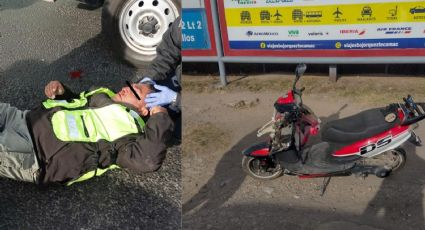 Motociclista atropella a Policía en Tecámac; Circulaba por el carril del Mexibús