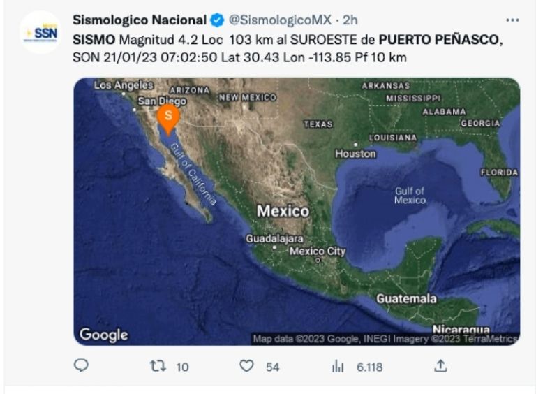 Sismo Puerto Peñasco 