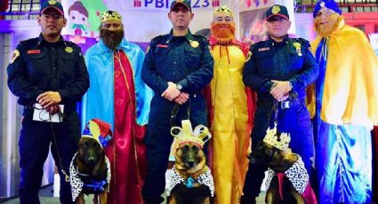 Con banda, disfraces y regalos Policías de la CDMX festeja Día de Reyes en familia