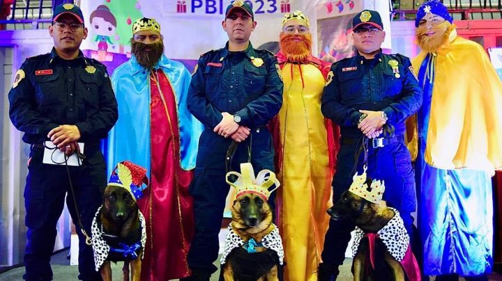 Con banda, disfraces y regalos Policías de la CDMX festeja Día de Reyes en familia
