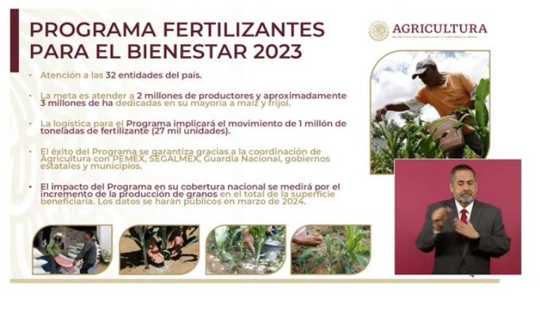 Fertilizantes para el Bienestar se aplicará en todo México. Foto: Gobierno Federal