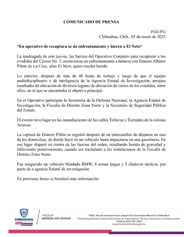 Comunicado de prensa 