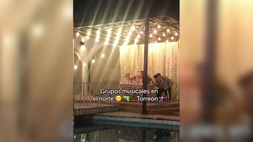 VIDEO: En medio de fiesta de XV años, banda recrea 'balacera' en Coahuila