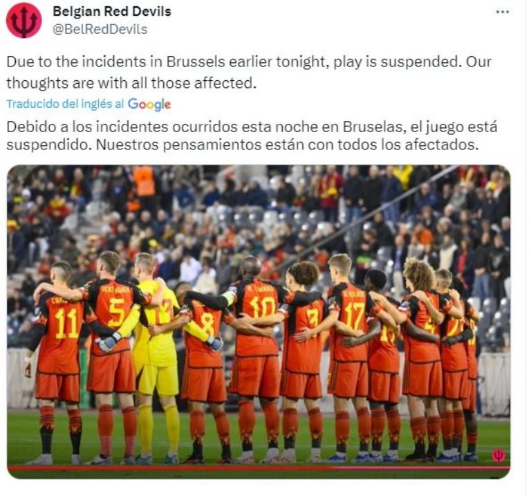 Dos personas fallecidas en tiroteo previo al Bélgica vs Suecia; el juego ya fue suspendido