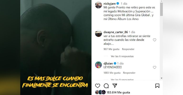 Nicky Jam anuncia su retiro