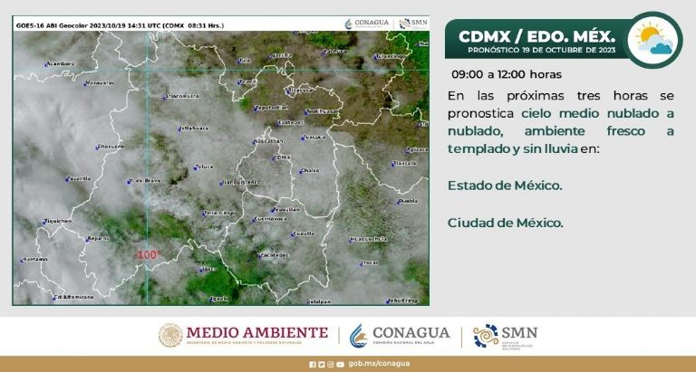 Clima en CDMX hoy 19 de octubre