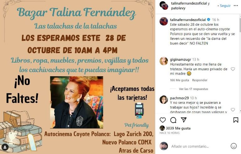 Hijo de Talina Fernández está enfermo y en la quiebra