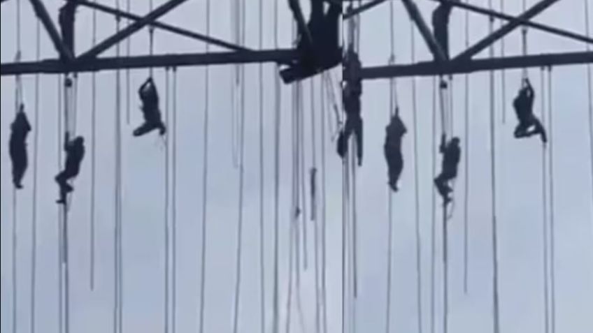 VIDEO: Obreros quedan colgados a una altura de 140 metros en Brasil, una muerte al momento