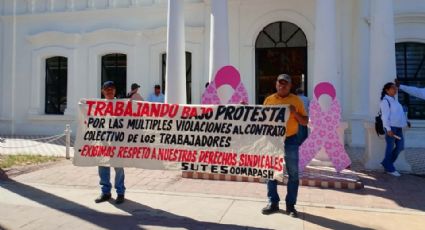 Oomapas Huatabampo se manifiesta por falta de pago de sueldos y prestaciones
