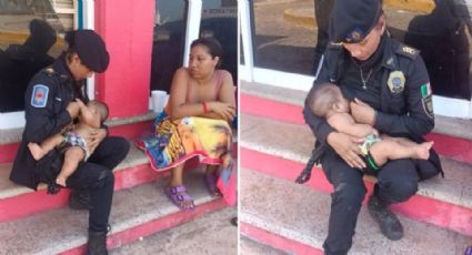 Mujer policía de la CDMX conmueve las redes al amamantar a un bebé sin comer en Acapulco
