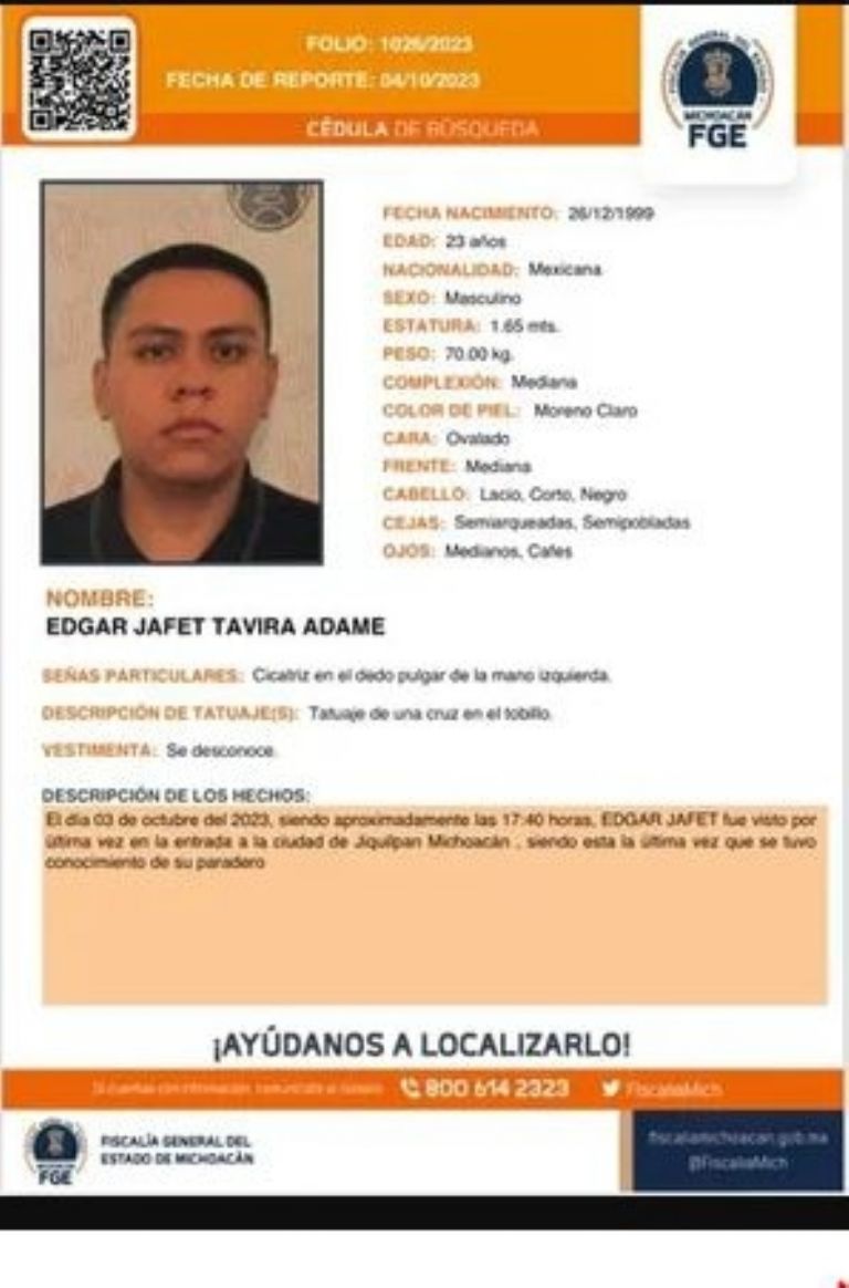 Édgar Jafet Tavira Adame se extravió tras llegar a Jalisco