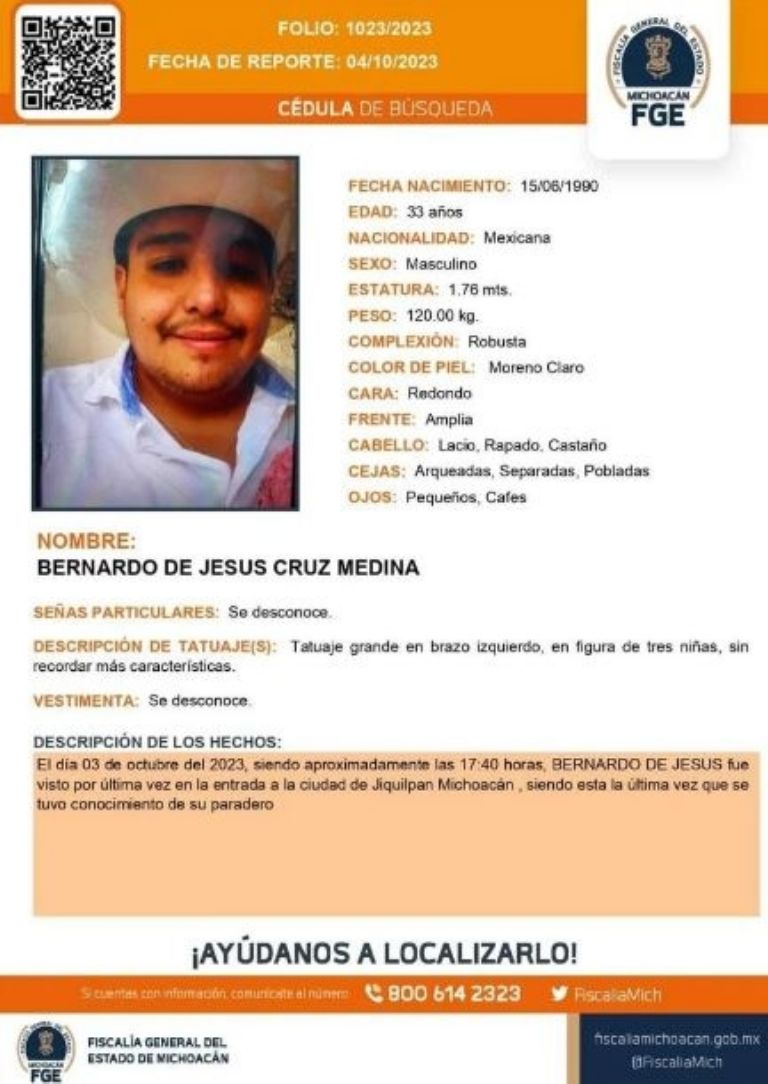 Bernardo de Jesús se extravió tras llegar a Jalisco